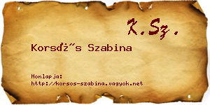 Korsós Szabina névjegykártya