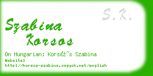 szabina korsos business card