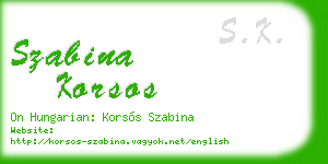 szabina korsos business card